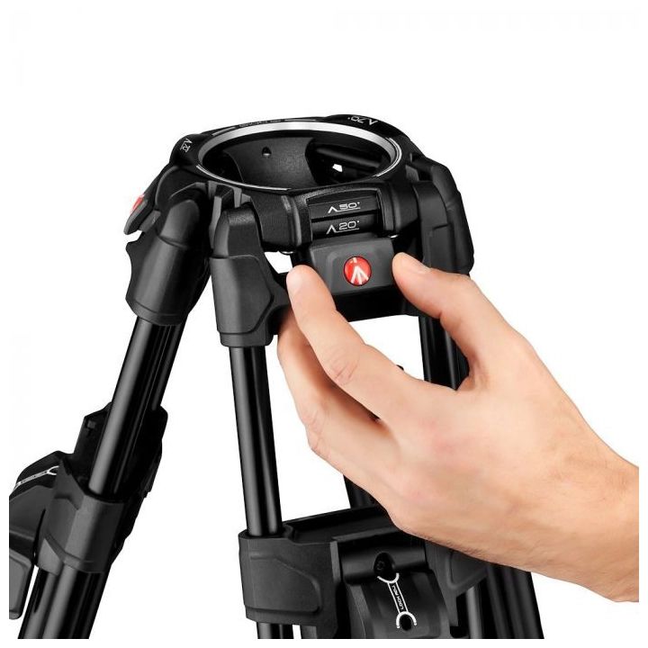 Manfrotto Aluminium Fast Twin Leg Video Tripod with Middle Spreader