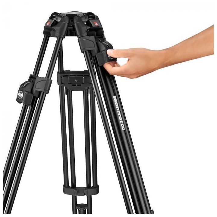 Manfrotto Aluminium Fast Twin Leg Video Tripod with Middle Spreader