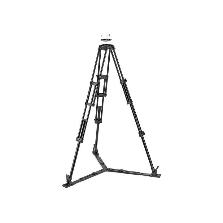 Manfrotto 504X Fluid Video Head and Aluminium Twin Leg Tripod with Ground Spreader