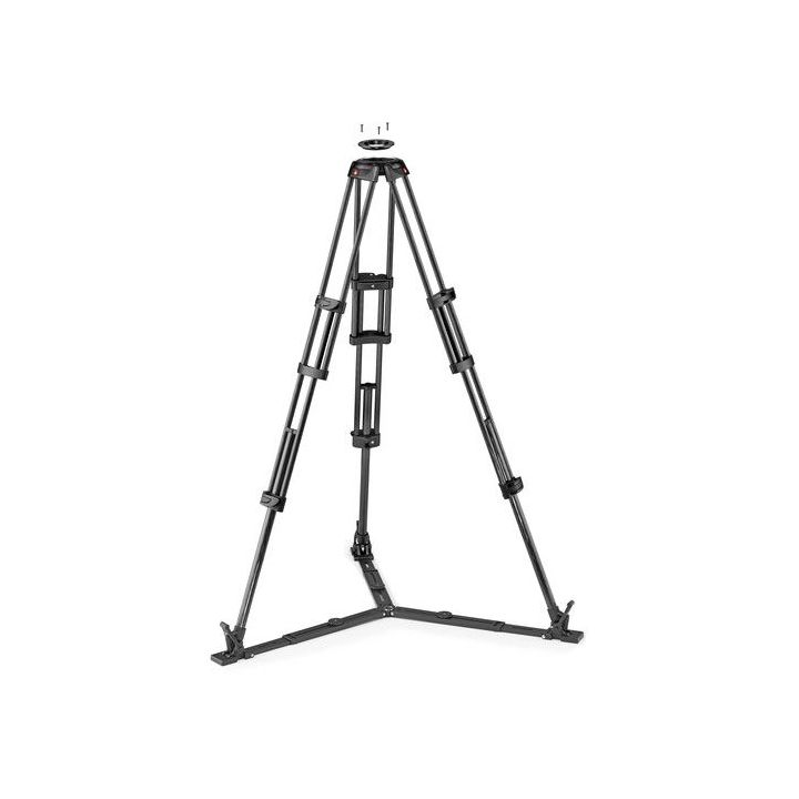 Manfrotto 504X Fluid Video Head with Carbon Fibre Twin Leg Tripod and Ground Spreader