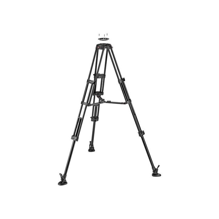 Manfrotto 504X Fluid Video Head and Aluminium Twin Leg Tripod with Middle Spreader