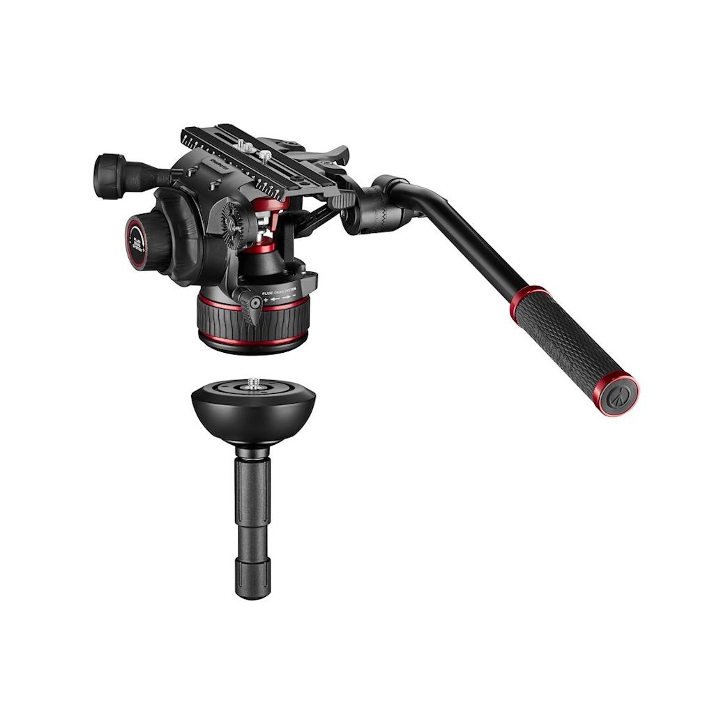 Manfrotto Nitrotech 612 Fluid Video Head and Aluminium Twin Leg Tripod with Mid Spreader