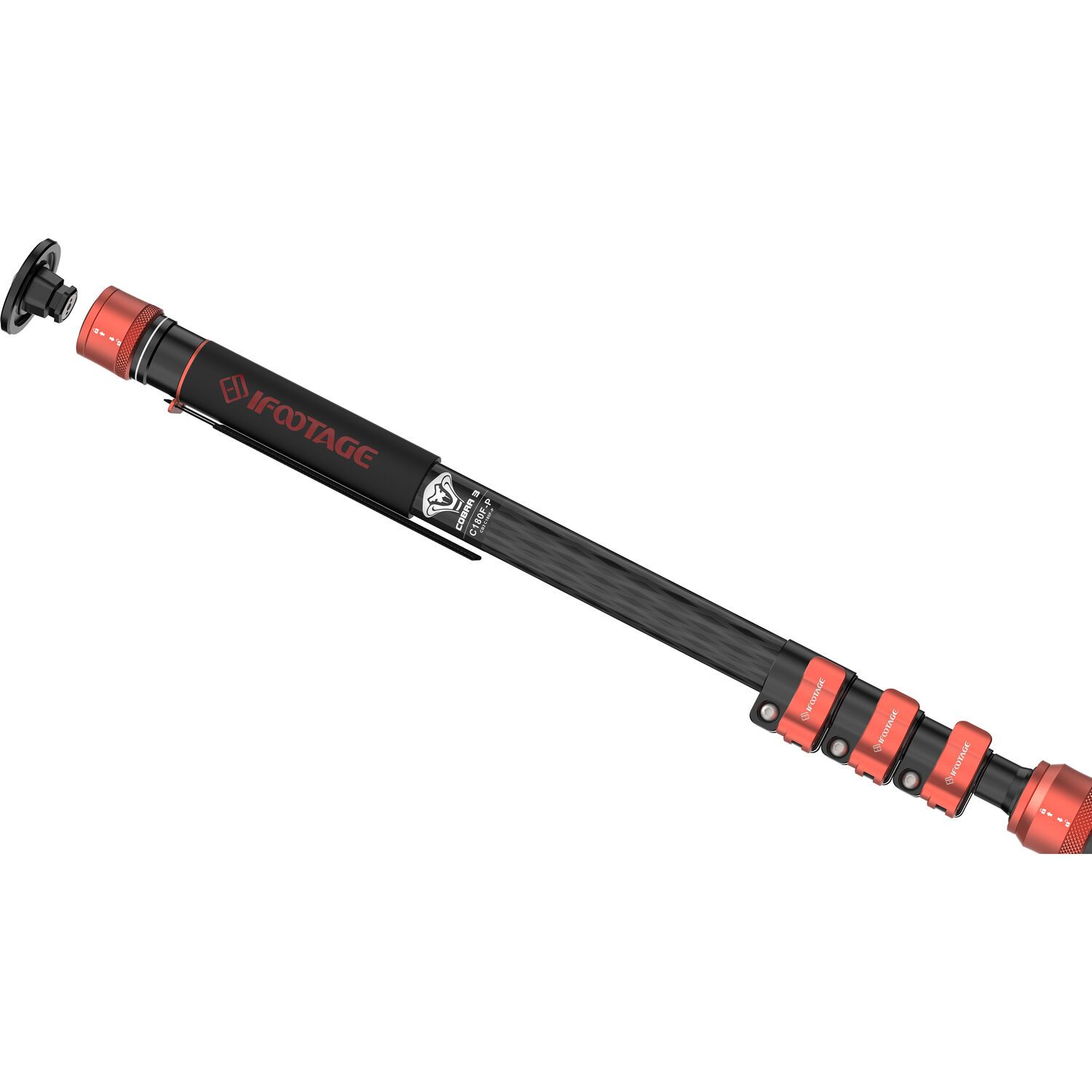 iFootage Cobra 3 Carbon Fiber Flip Lock Monopod with Pedal Release CB3 C180F-P