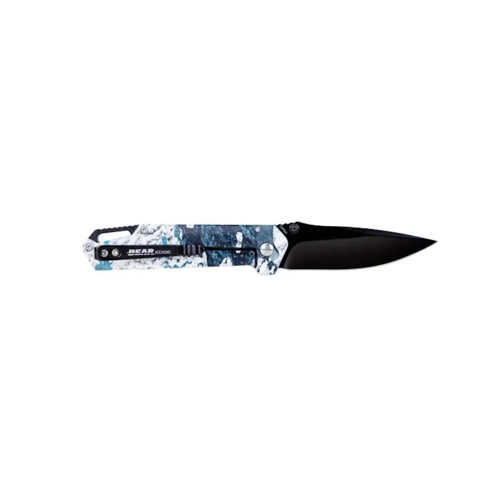 Bear Edge 3" Folding Spear Point Knife (Blue) with Fire Starter