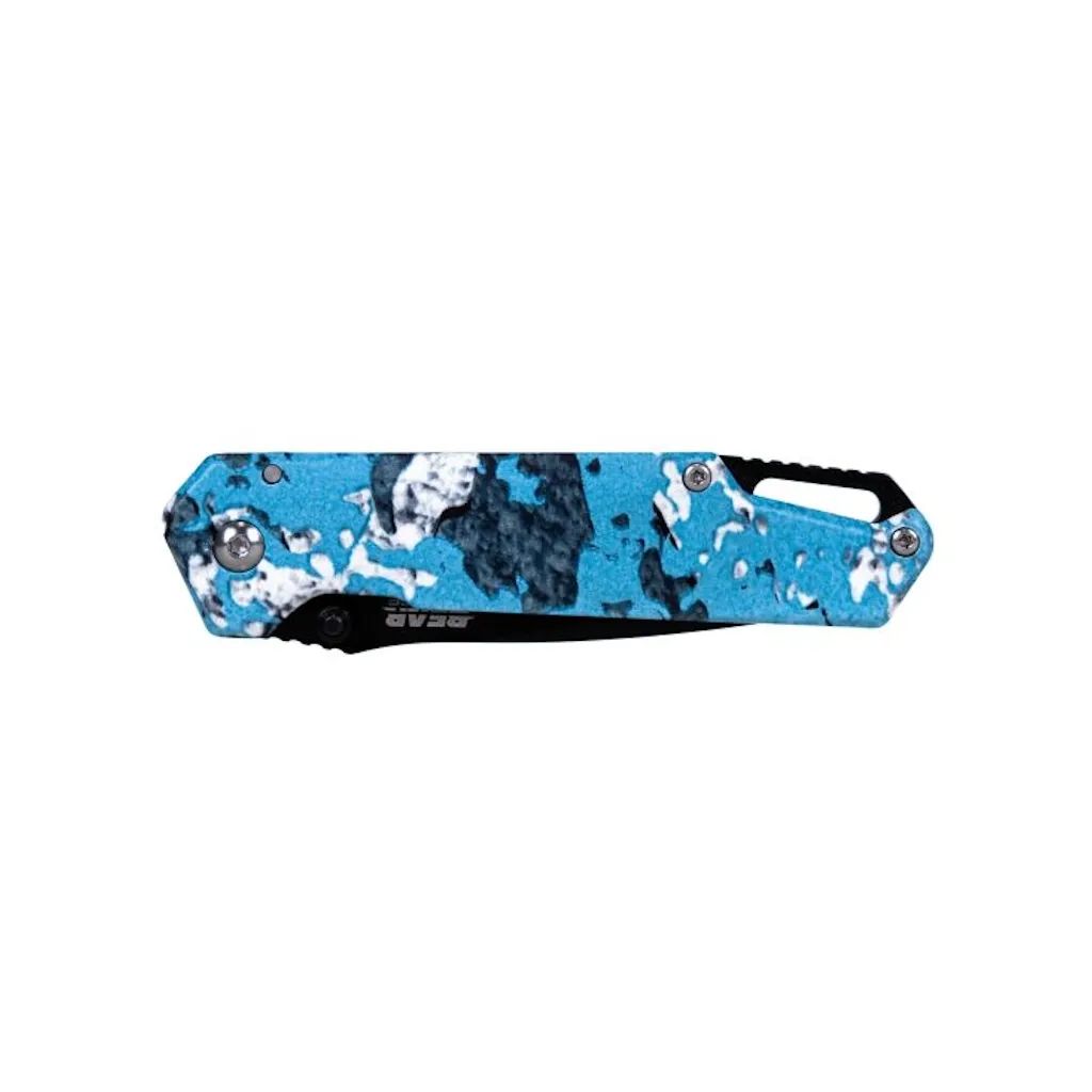 Bear Edge 3" Folding Spear Point Knife (Blue) with Fire Starter