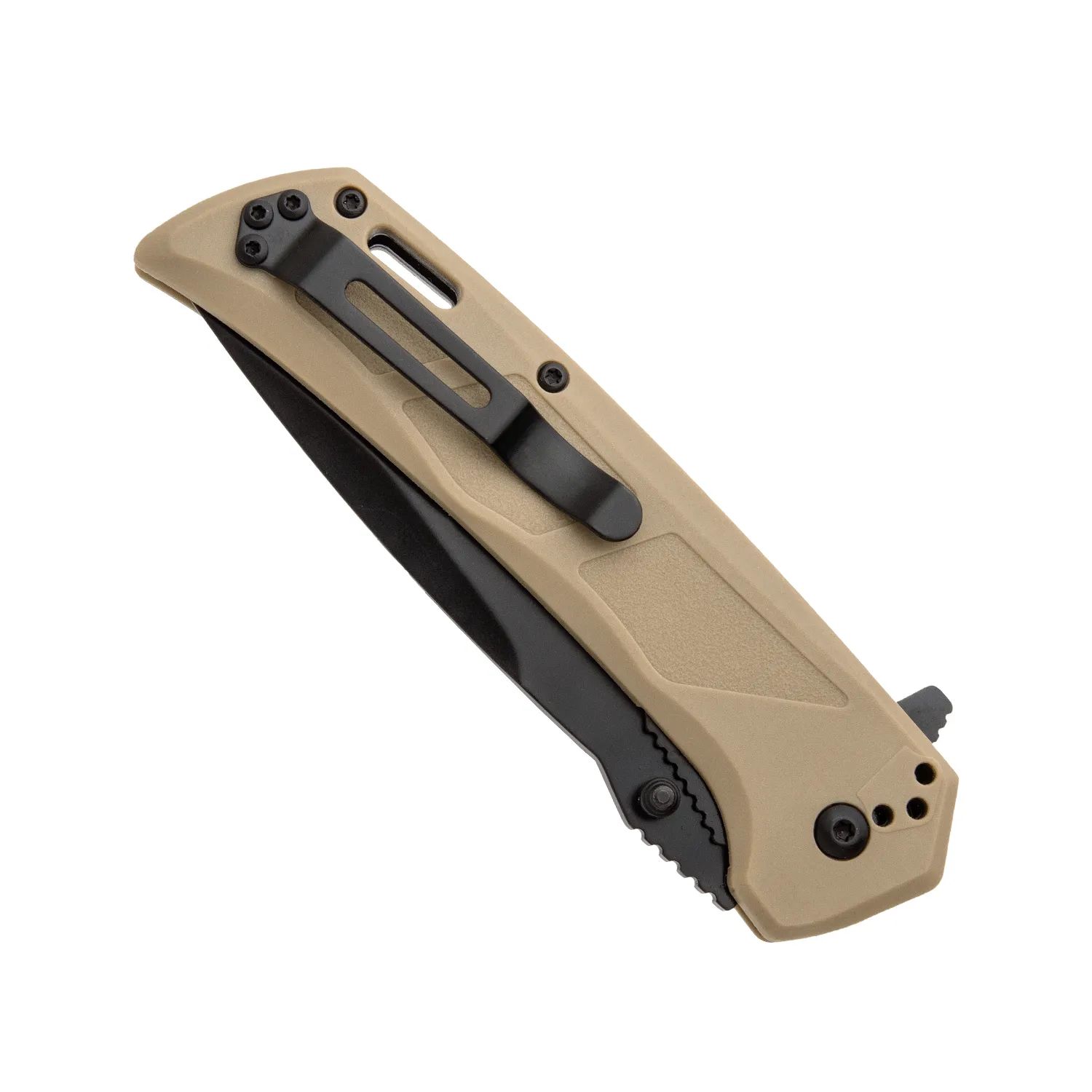 Blackhawk 9 1/4" Bunker Buster Tan ZYTEL Handle DLC Blade D2 Steel W/ Flipper