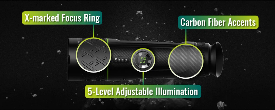 Pixfra SIRIUS Zoom Thermal Monocular OLED  50mm Pix 640x512 Dis 1920x1080