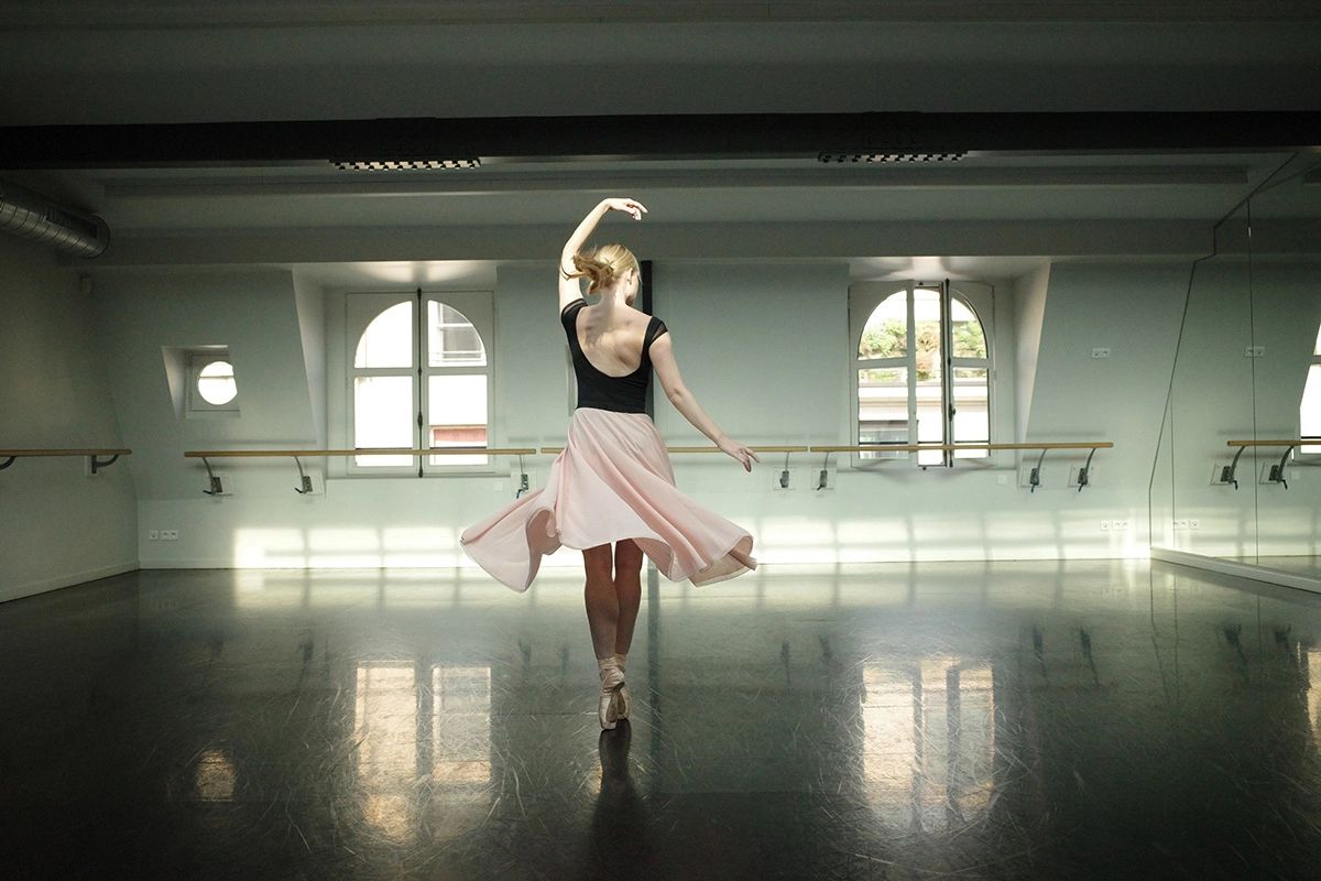 Young girl performing a ballet dance