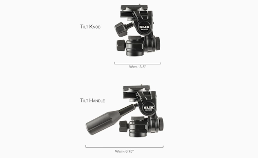 Slik SH-747FC 3-Way Head with QD Plate & Friction Control